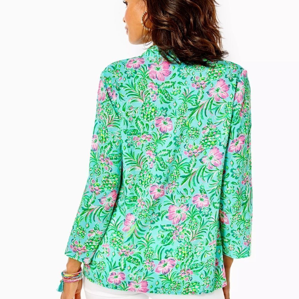 Lilly Pulitzer Aqua and Pink Floral Tunic - Picture 2 of 8
